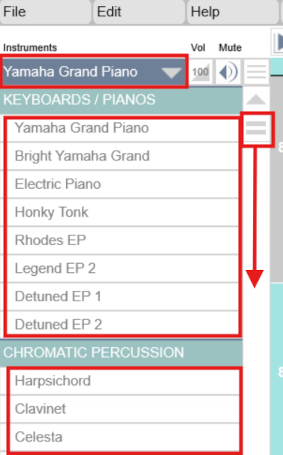 Instrument list