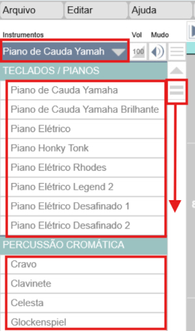 Lista de instrumentos
